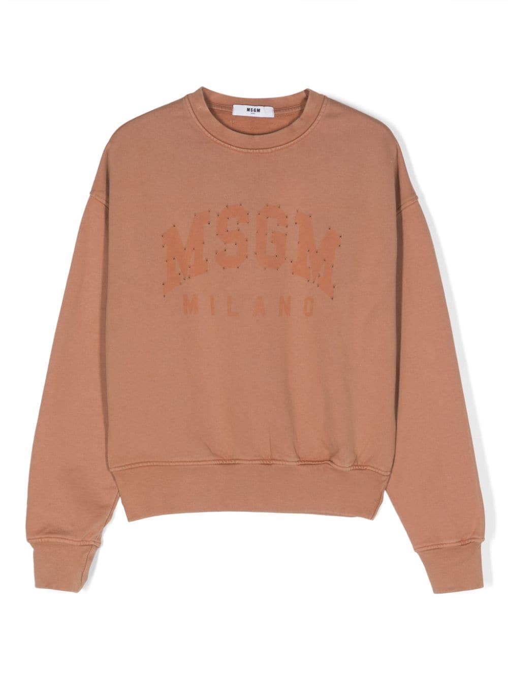 MSGM Kids Sweatshirt mit Logo-Print - Braun von MSGM Kids