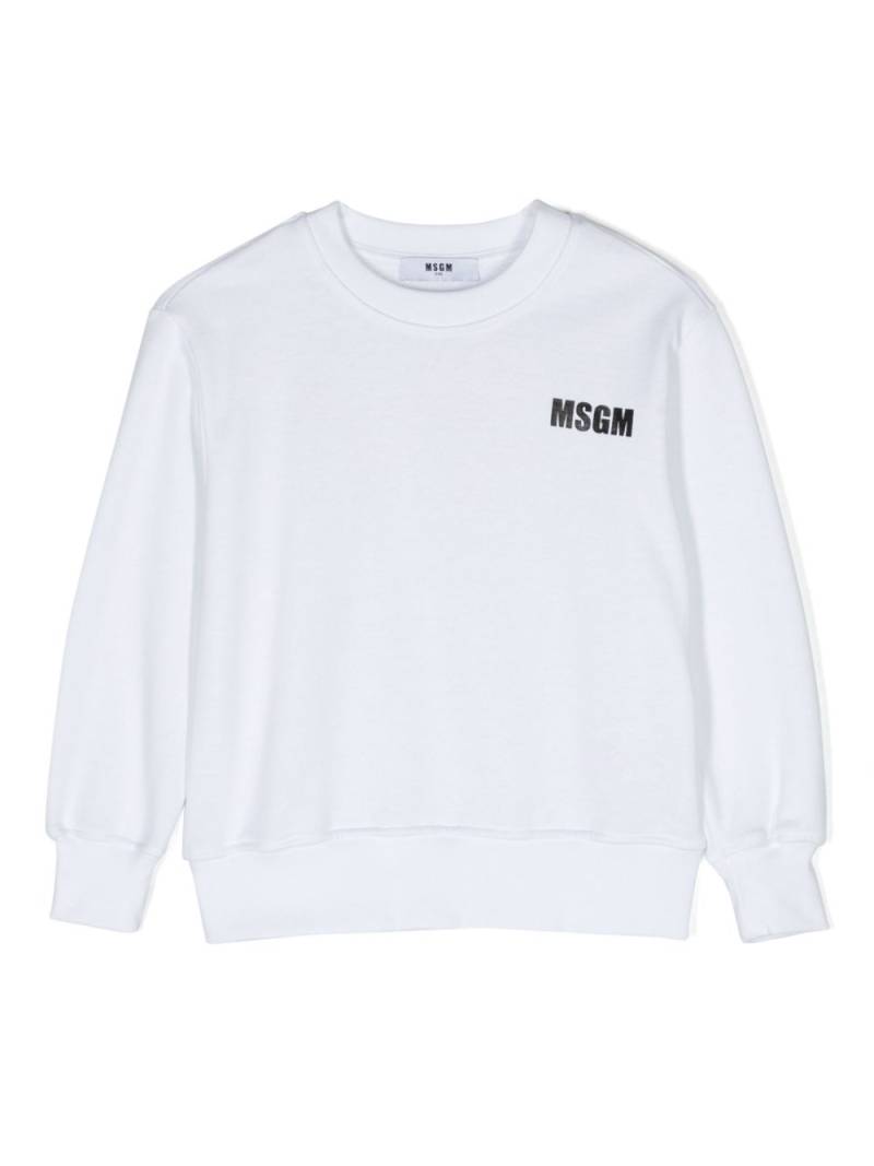 MSGM Kids Sweatshirt mit Logo-Print - Weiß von MSGM Kids