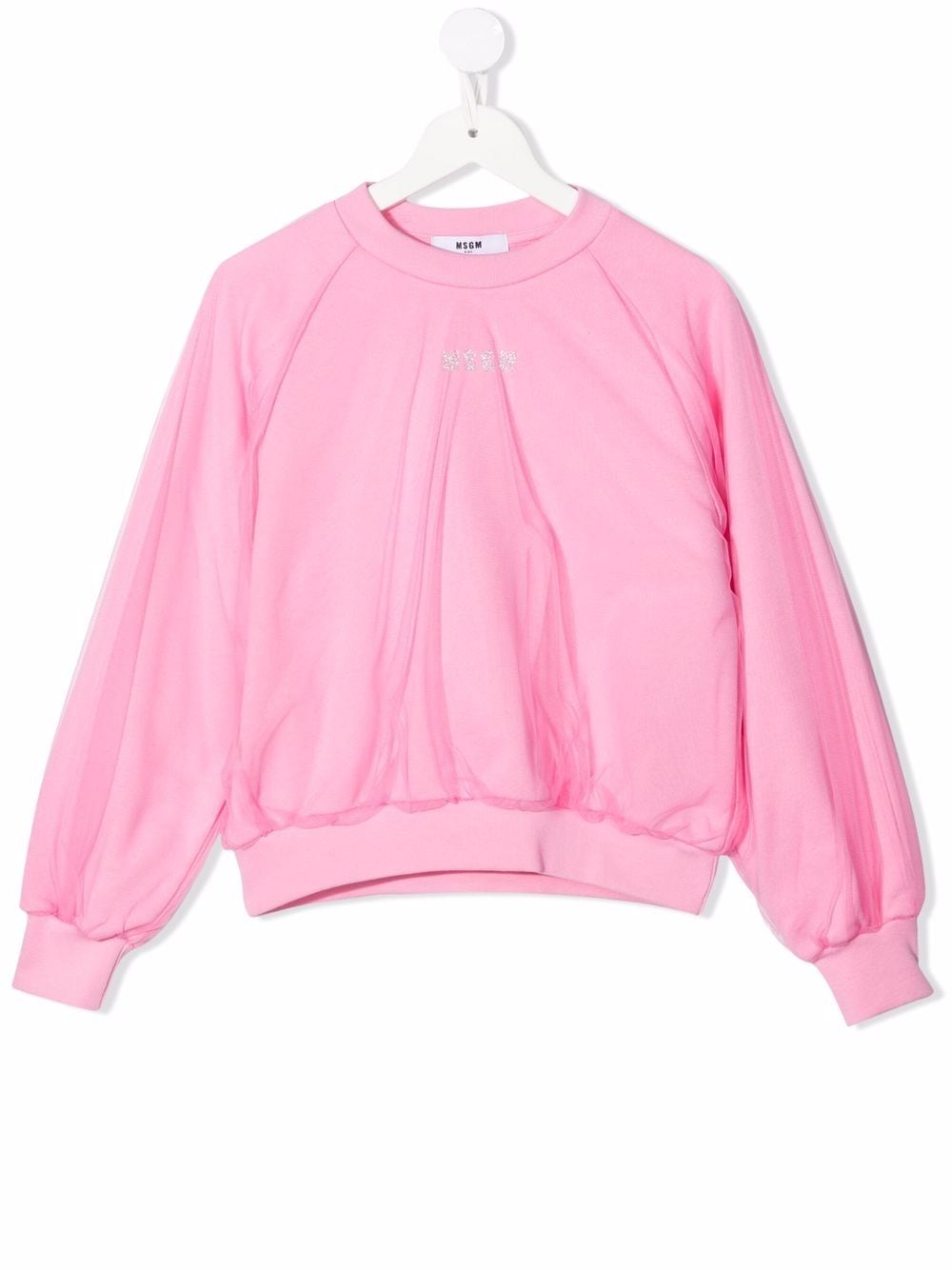 MSGM Kids Sweatshirt mit Tüll-Overlay - Rosa von MSGM Kids