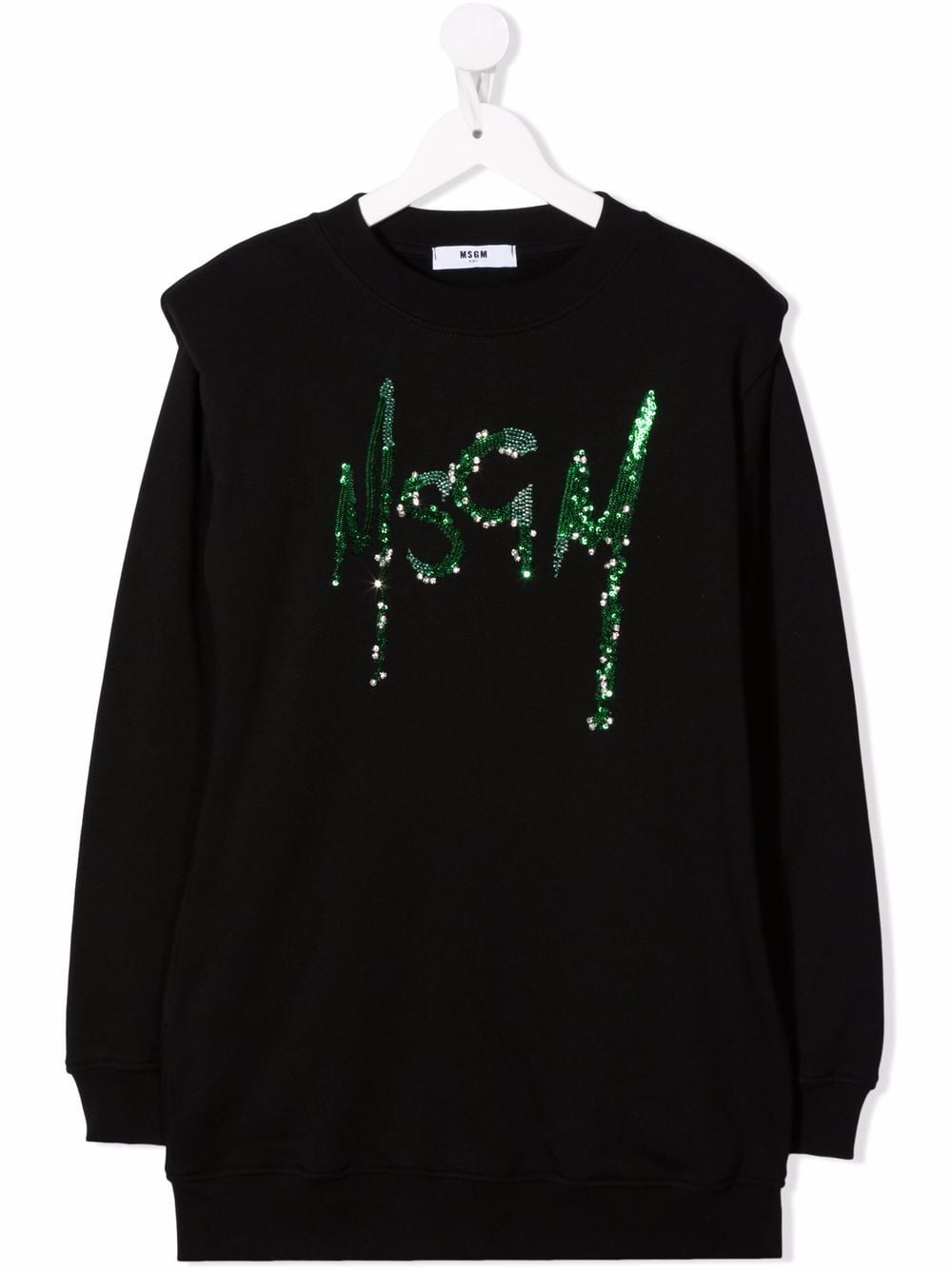 MSGM Kids Sweatshirtkleid mit Pailletten - Schwarz von MSGM Kids