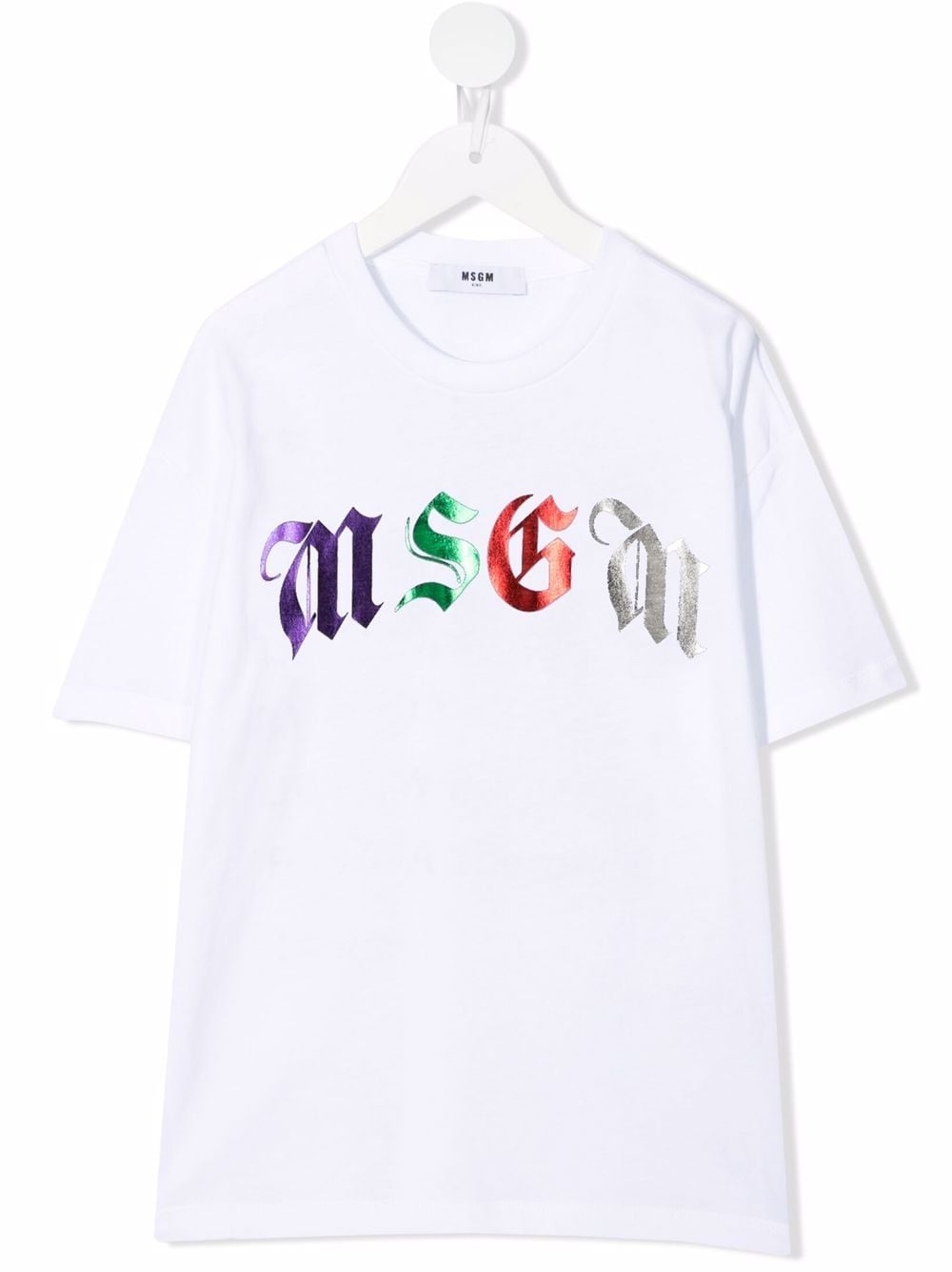 MSGM Kids T-Shirt mit Metallic-Logo - Weiß von MSGM Kids