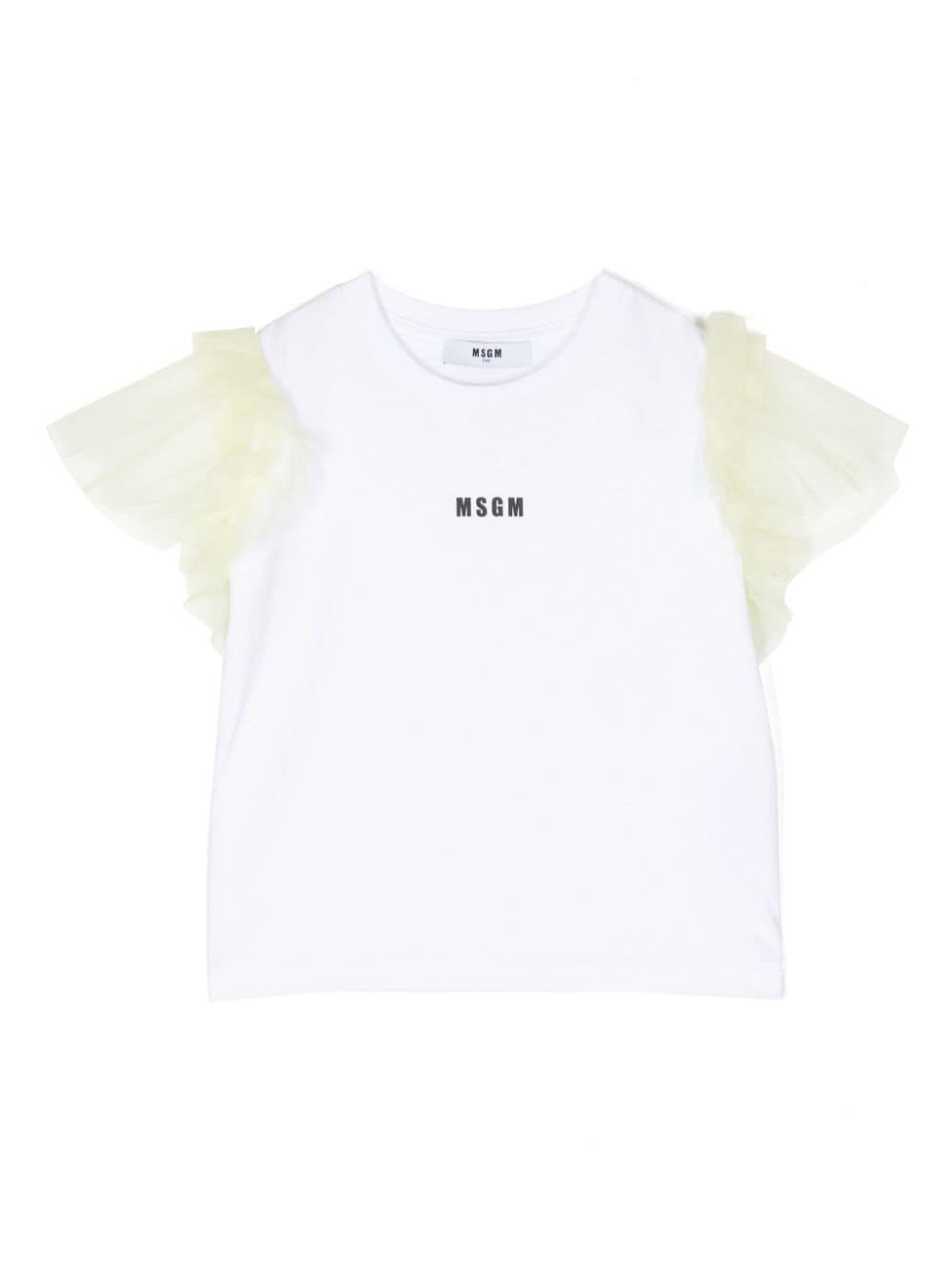 MSGM Kids T-Shirt mit Rüschenärmeln - Weiß von MSGM Kids