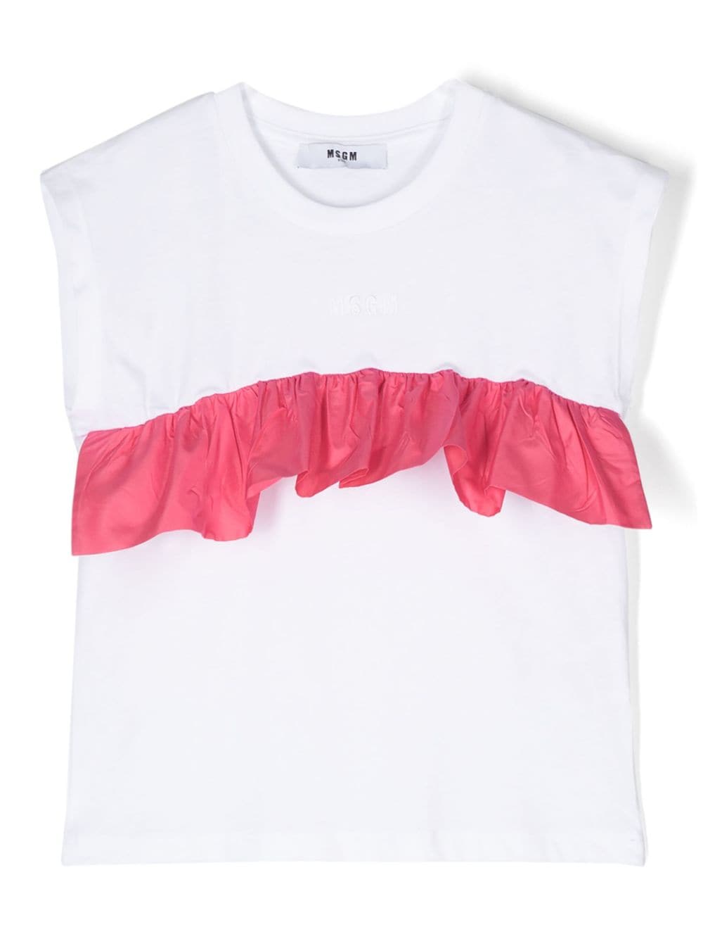 MSGM Kids T-Shirt mit Rüschendetail - Weiß von MSGM Kids