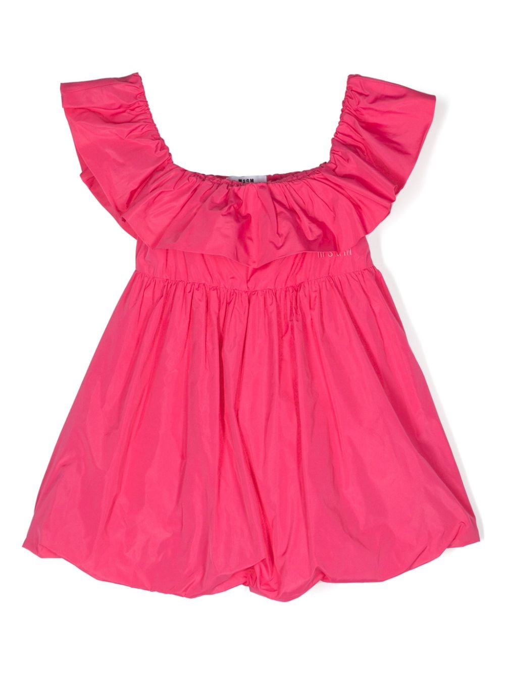 MSGM Kids Taftkleid mit Logo-Stickerei - Rosa von MSGM Kids