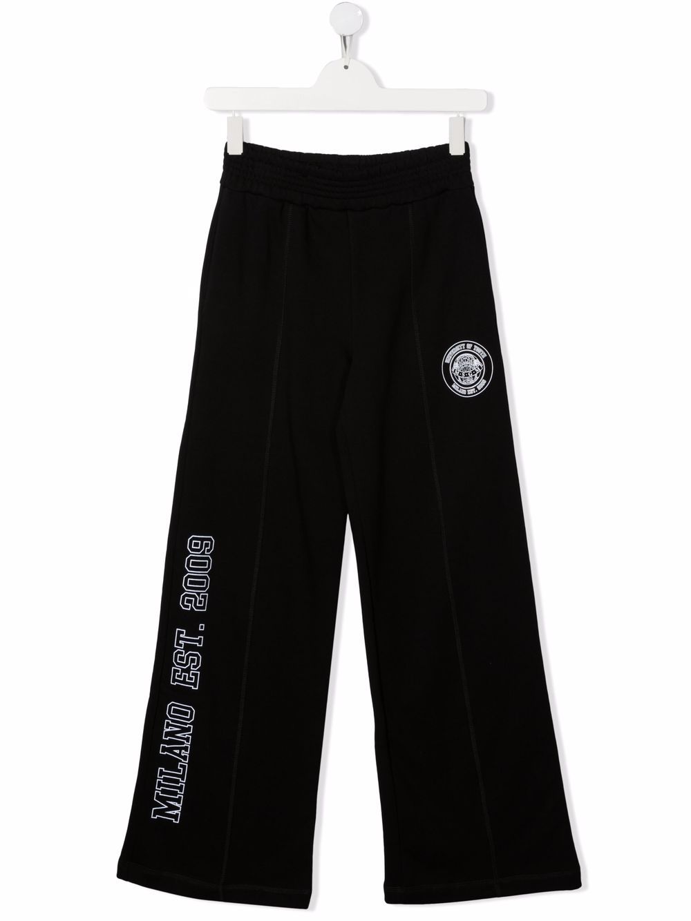 MSGM Kids Weite Jogginghose mit Logo-Print - Schwarz von MSGM Kids