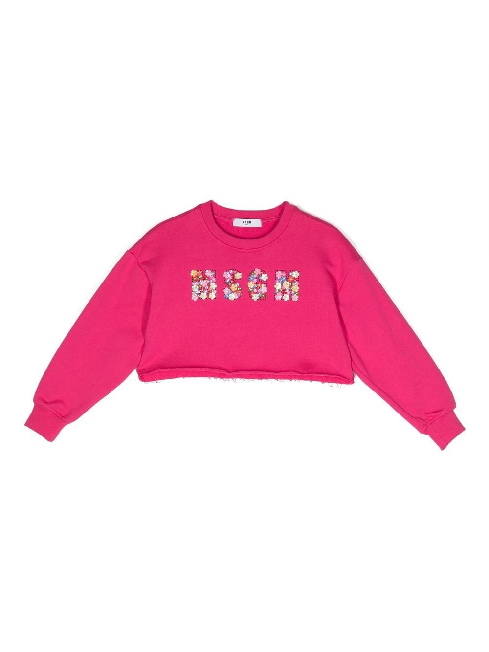 MSGM Kids Cropped-Sweatshirt mit Logo - Rosa von MSGM Kids