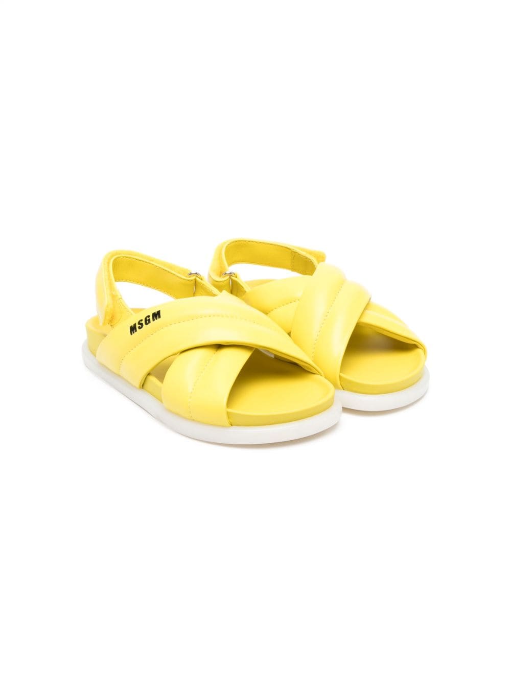 MSGM Kids Sandalen mit überkreuzten Riemen - Gelb von MSGM Kids