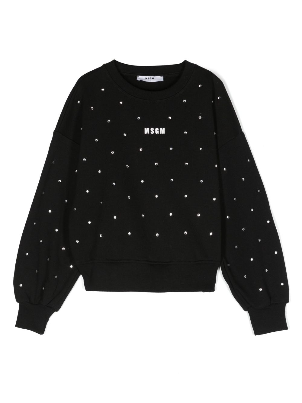 MSGM Kids Sweatshirt mit Kristallen - Schwarz von MSGM Kids