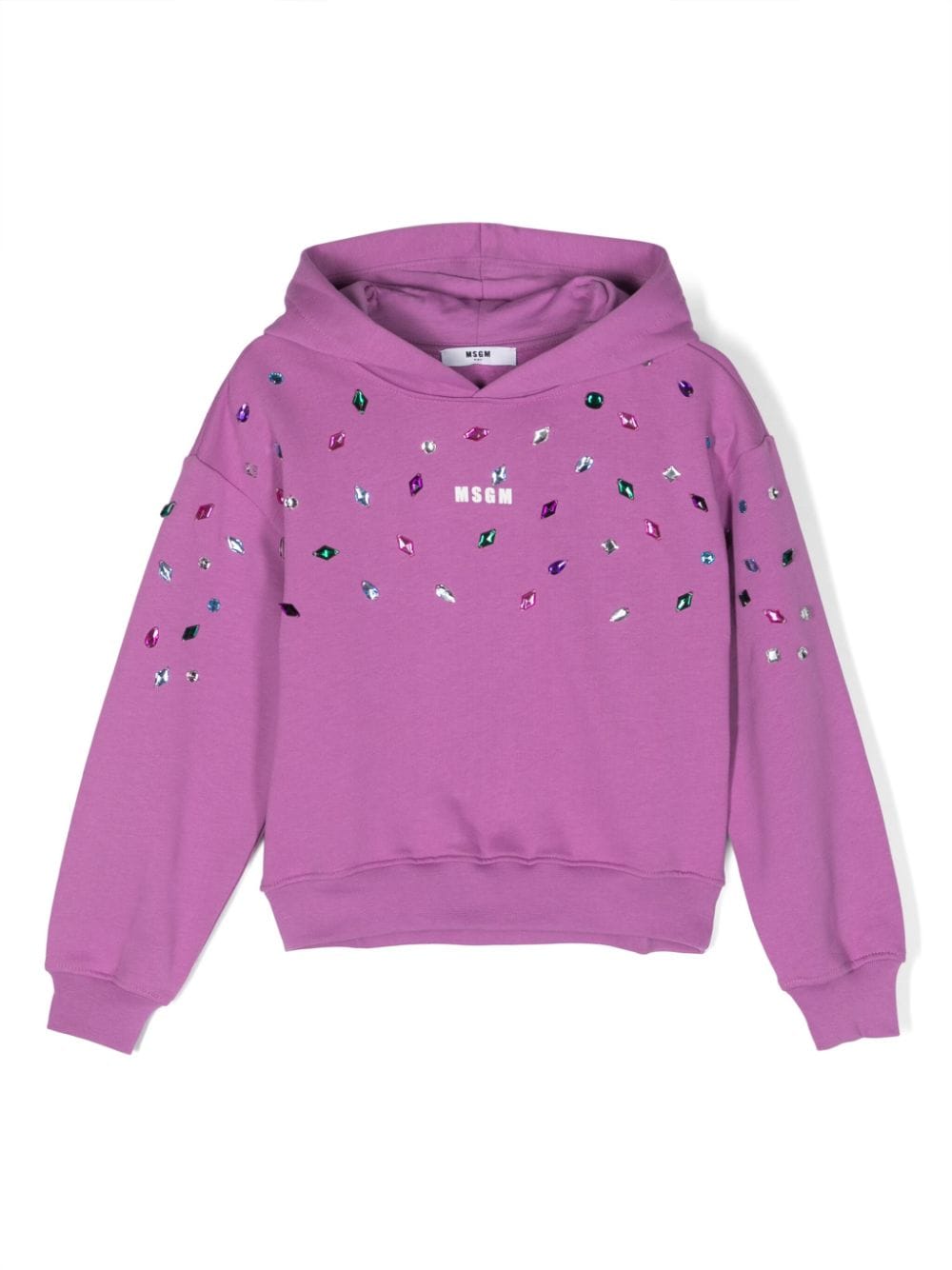 MSGM Kids Hoodie mit Kristallen - Violett von MSGM Kids