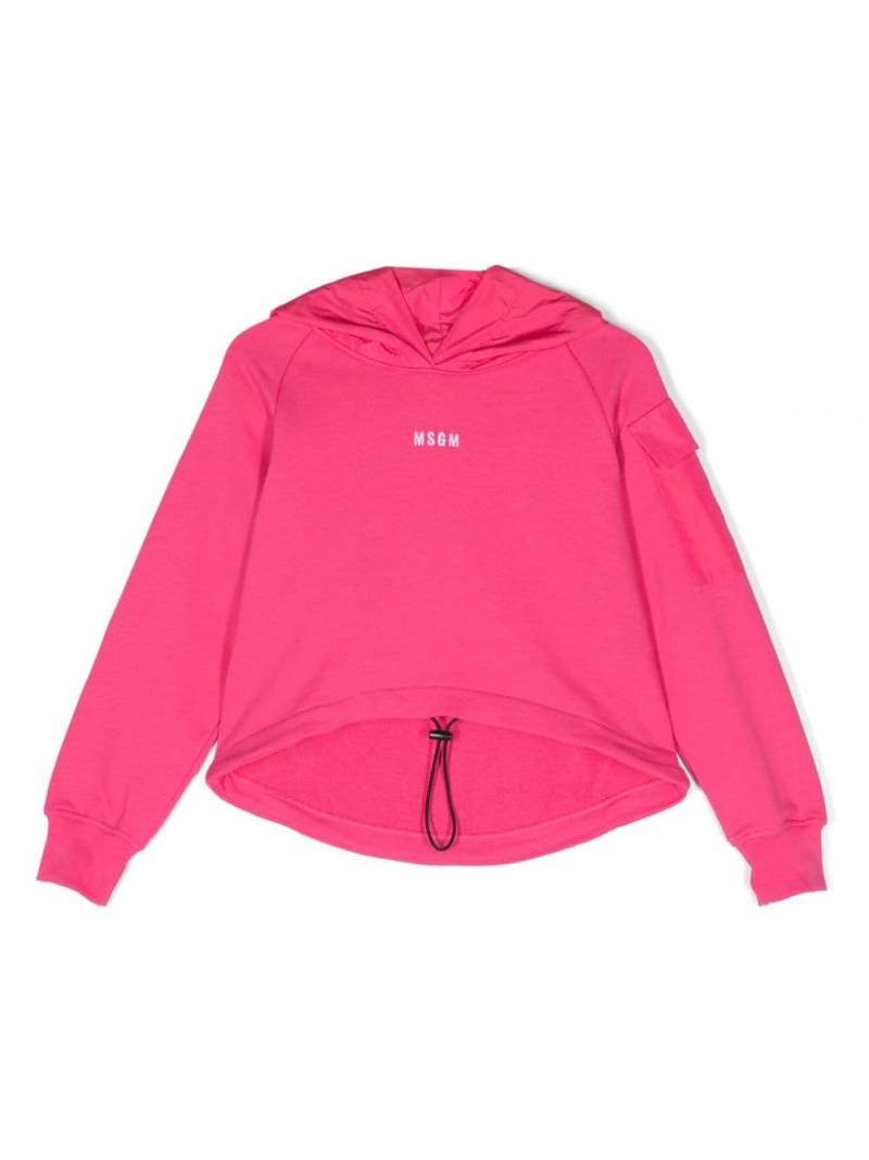 MSGM Kids Hoodie mit Kordelzugsaum - Rosa von MSGM Kids