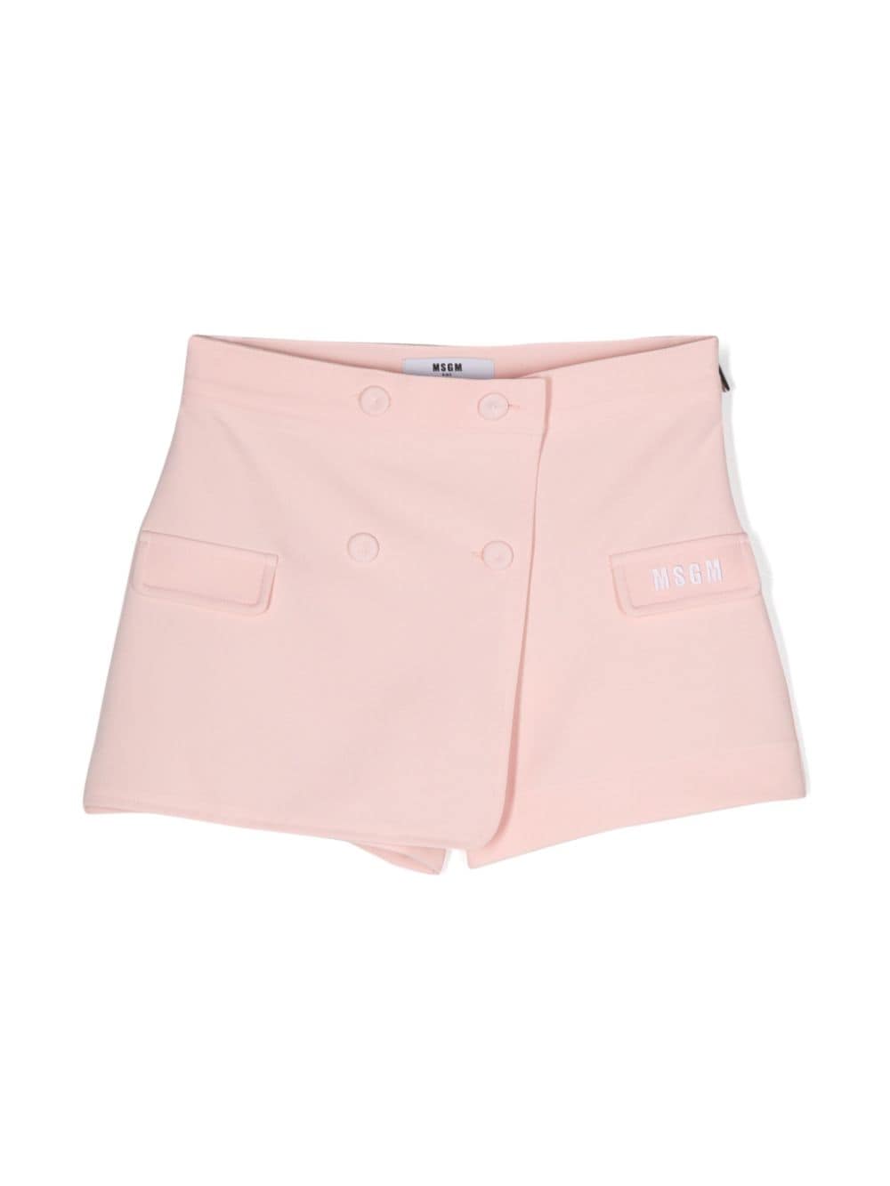 MSGM Kids Shorts im Layering-Look mit Logo-Stickerei - Rosa von MSGM Kids