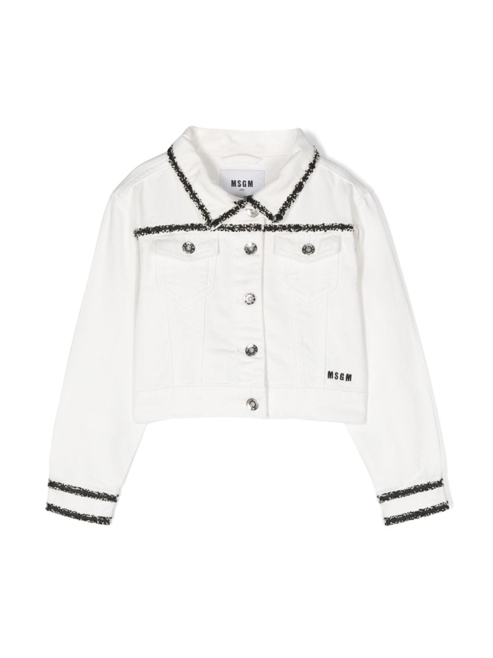 MSGM Kids Jeansjacke mit bestickten Borten - Weiß von MSGM Kids