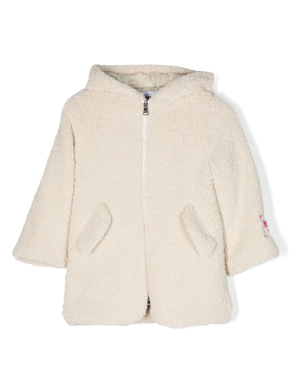 MSGM Kids Kapuzenjacke mit Faux Shearling - Nude von MSGM Kids