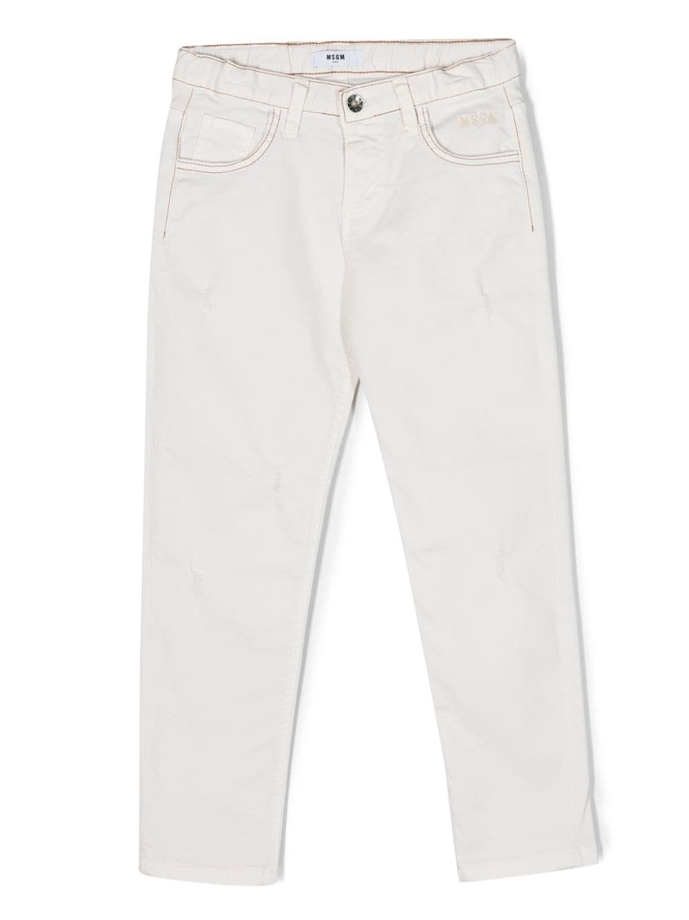 MSGM Kids Gerade Hose im Five-Pocket-Design - Nude von MSGM Kids