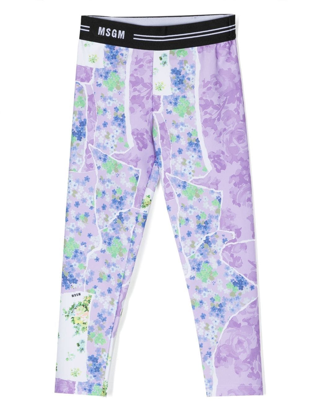 MSGM Kids Leggings mit Blumen-Print - Violett von MSGM Kids