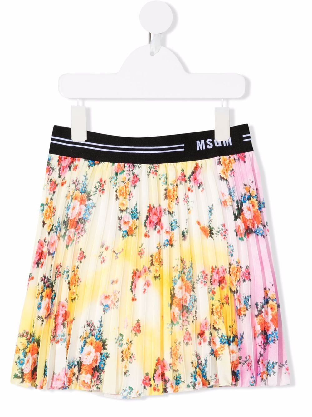 MSGM Kids Faltenrock mit Blumen-Print - Rosa von MSGM Kids