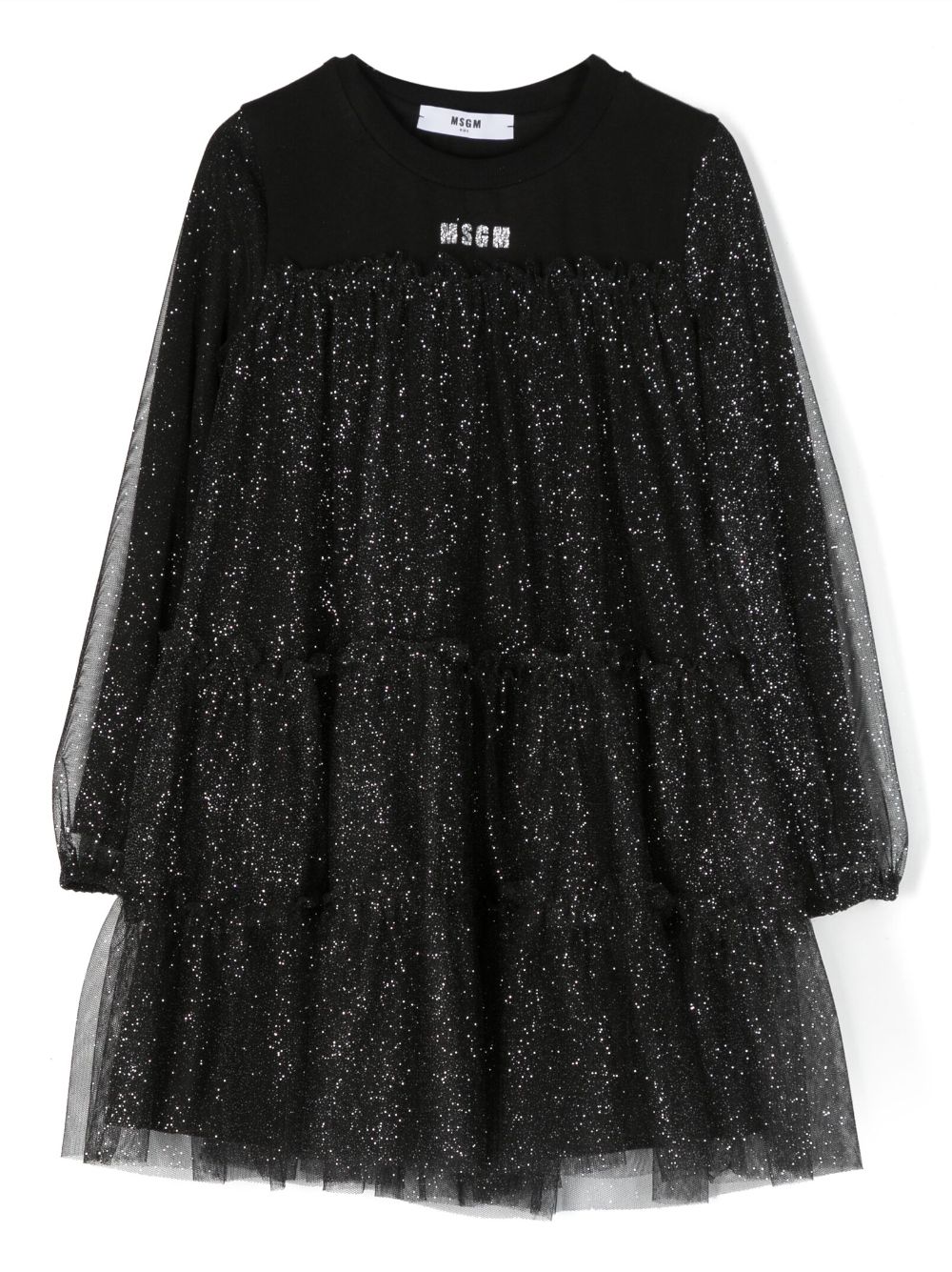 MSGM Kids Ausgestelltes Kleid mit Glitter-Optik - Schwarz von MSGM Kids