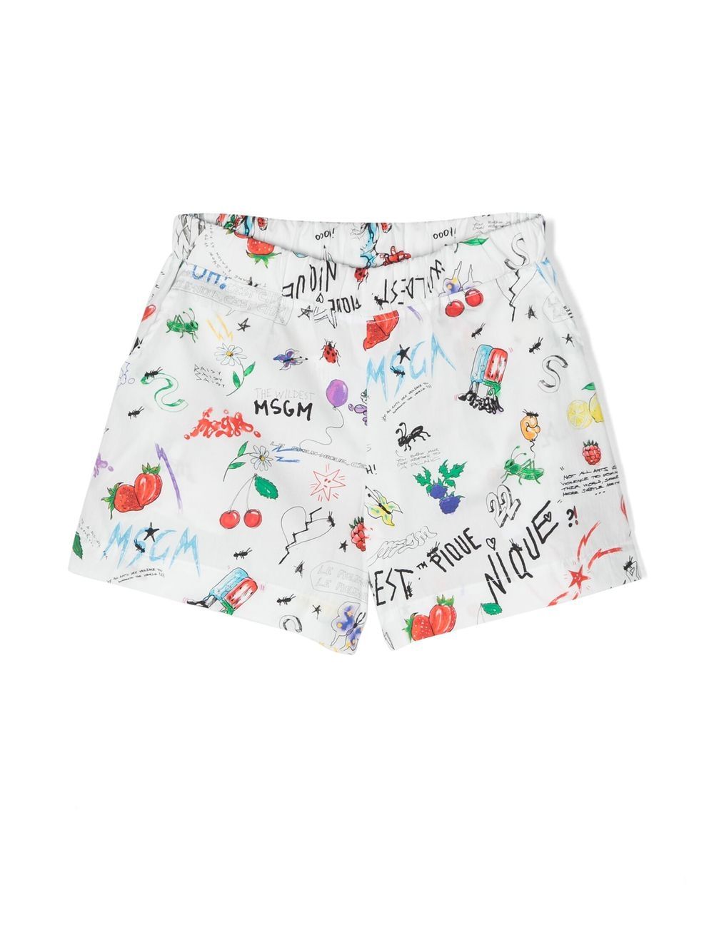 MSGM Kids Shorts mit gemalten Motiven - Weiß von MSGM Kids