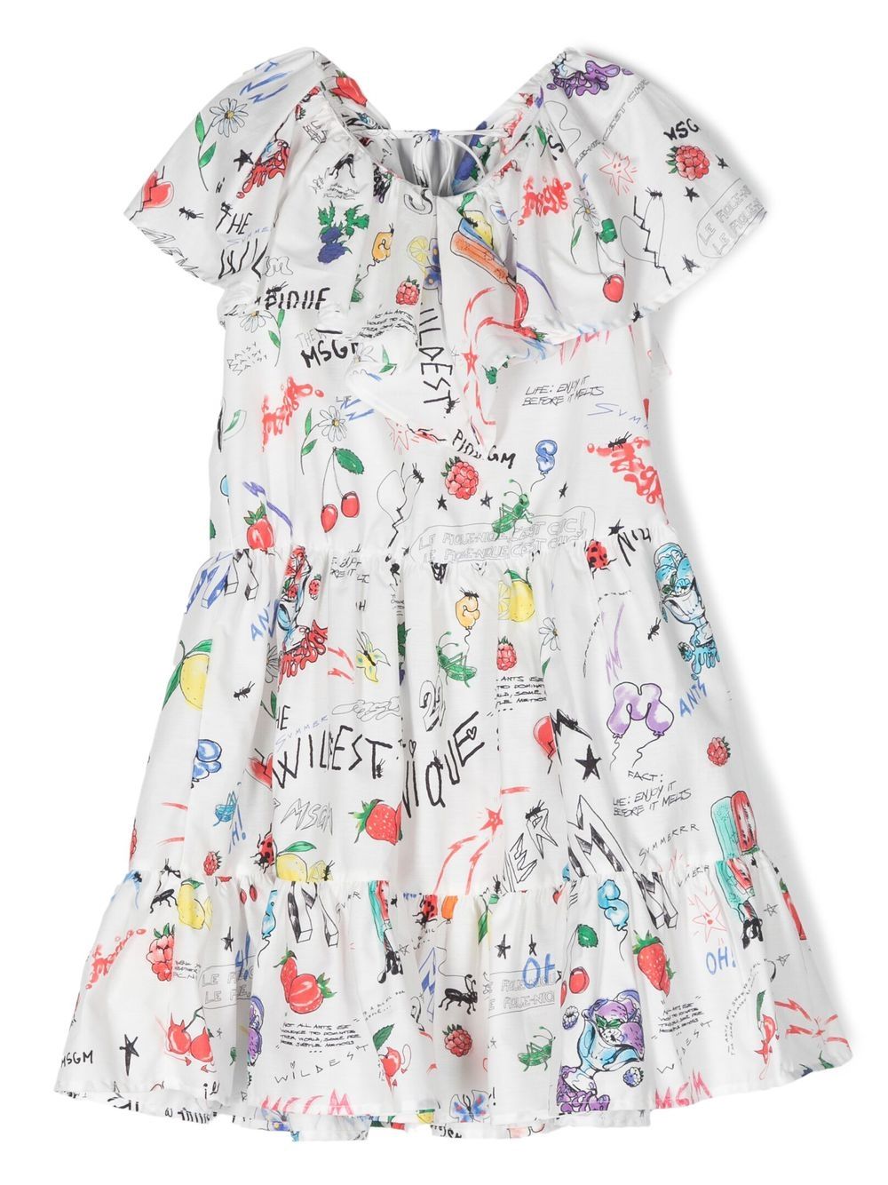 MSGM Kids Kleid mit Rüschen - Weiß von MSGM Kids