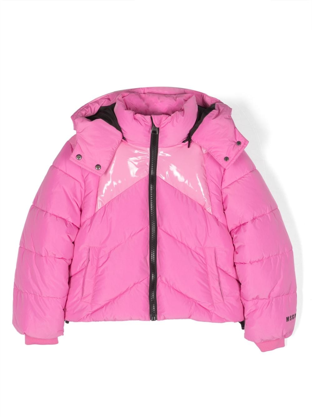 MSGM Kids Gefütterte Jacke mit Glanzoptik - Rosa von MSGM Kids