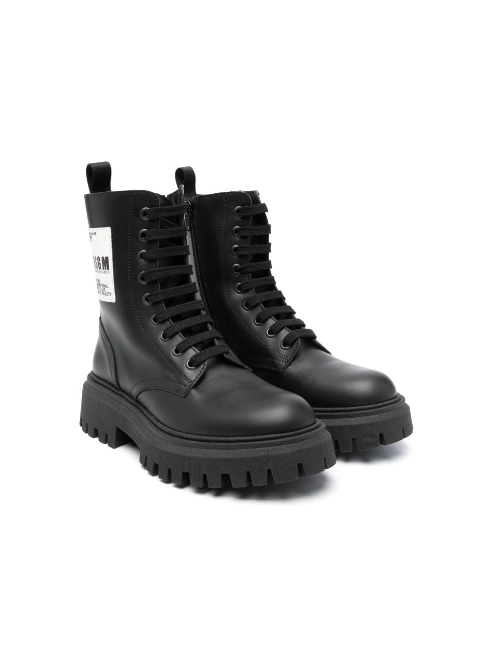 MSGM Kids Stiefel mit Logo-Applikation - Schwarz von MSGM Kids