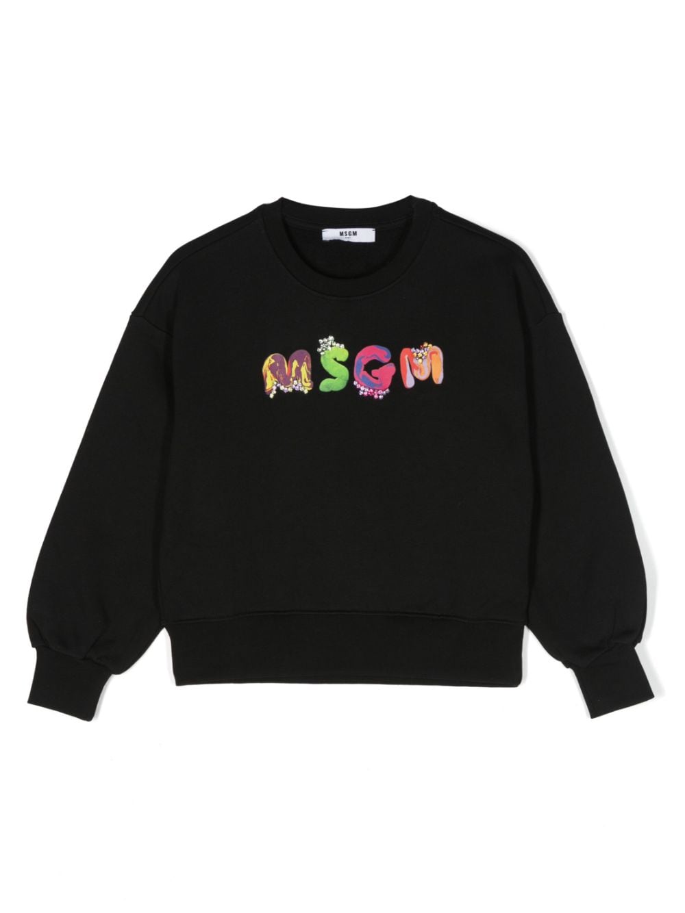 MSGM Kids Sweatshirt mit Logo-Verzierung - Schwarz von MSGM Kids