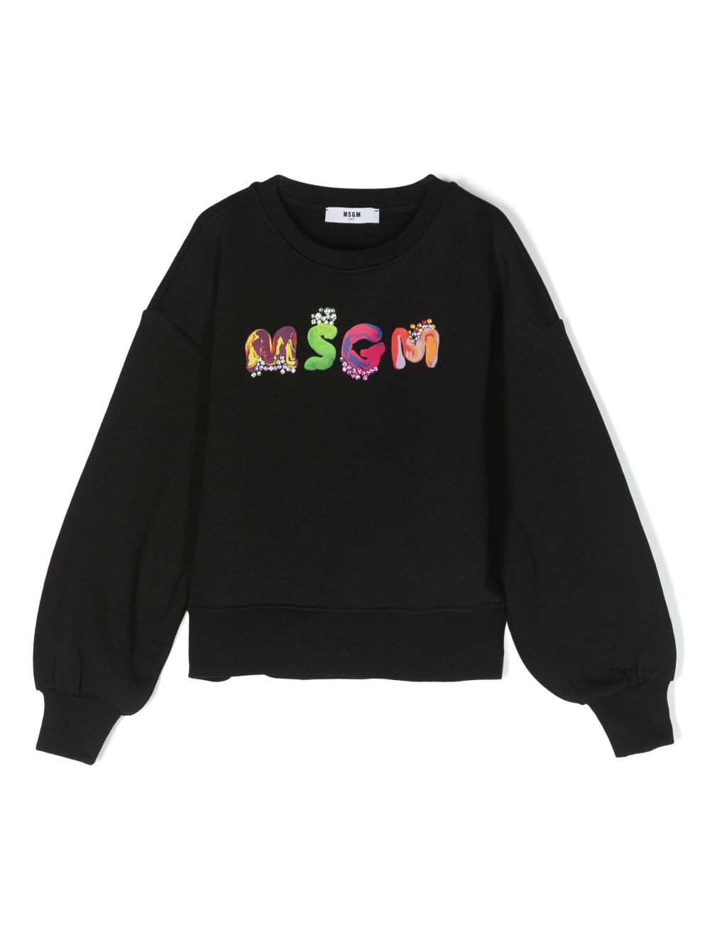 MSGM Kids Sweatshirt mit Logo-Verzierung - Schwarz von MSGM Kids