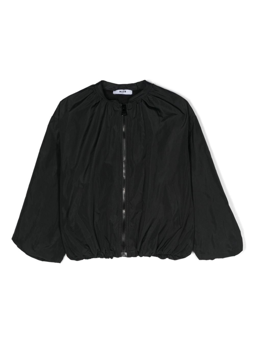 MSGM Kids Taftjacke mit aufgesticktem Logo - Schwarz von MSGM Kids