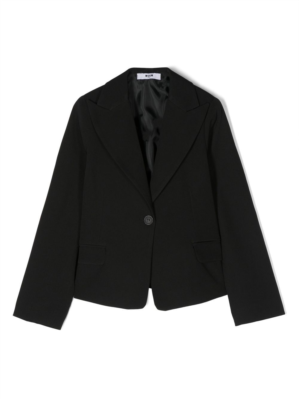 MSGM Kids Blazer mit Logo-Patch - Schwarz von MSGM Kids