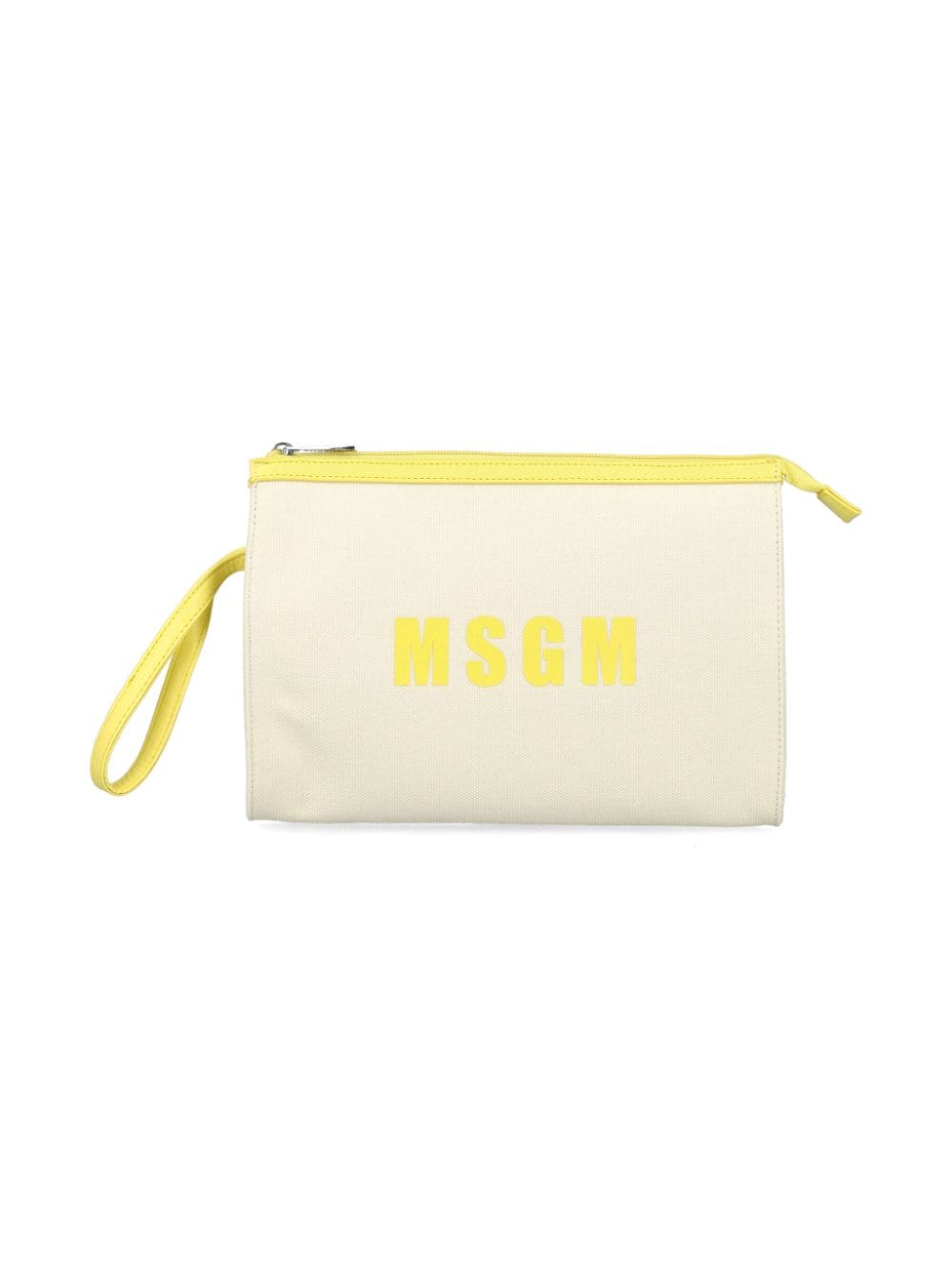 MSGM Kids Clutch mit Logo-Print - Gelb von MSGM Kids