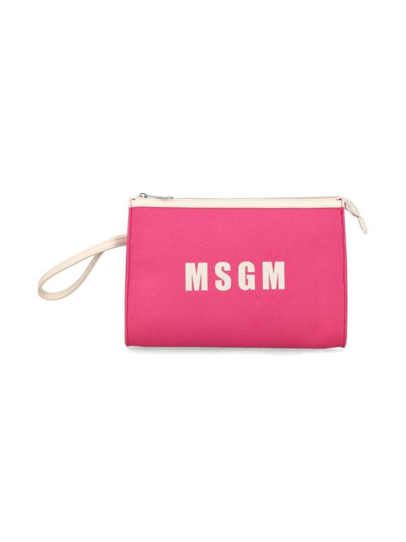 MSGM Kids Clutch mit Logo-Print - Rosa von MSGM Kids