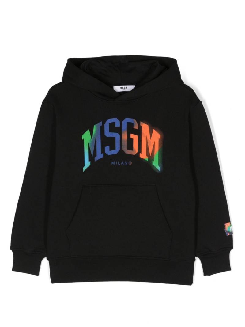 MSGM Kids Hoodie mit Logo-Print - Schwarz von MSGM Kids