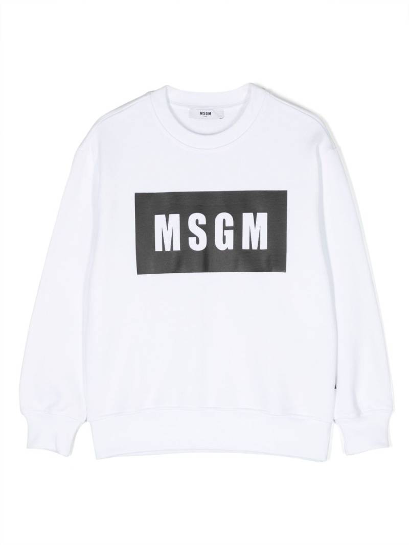 MSGM Kids Sweatshirt mit Logo-Print - Weiß von MSGM Kids