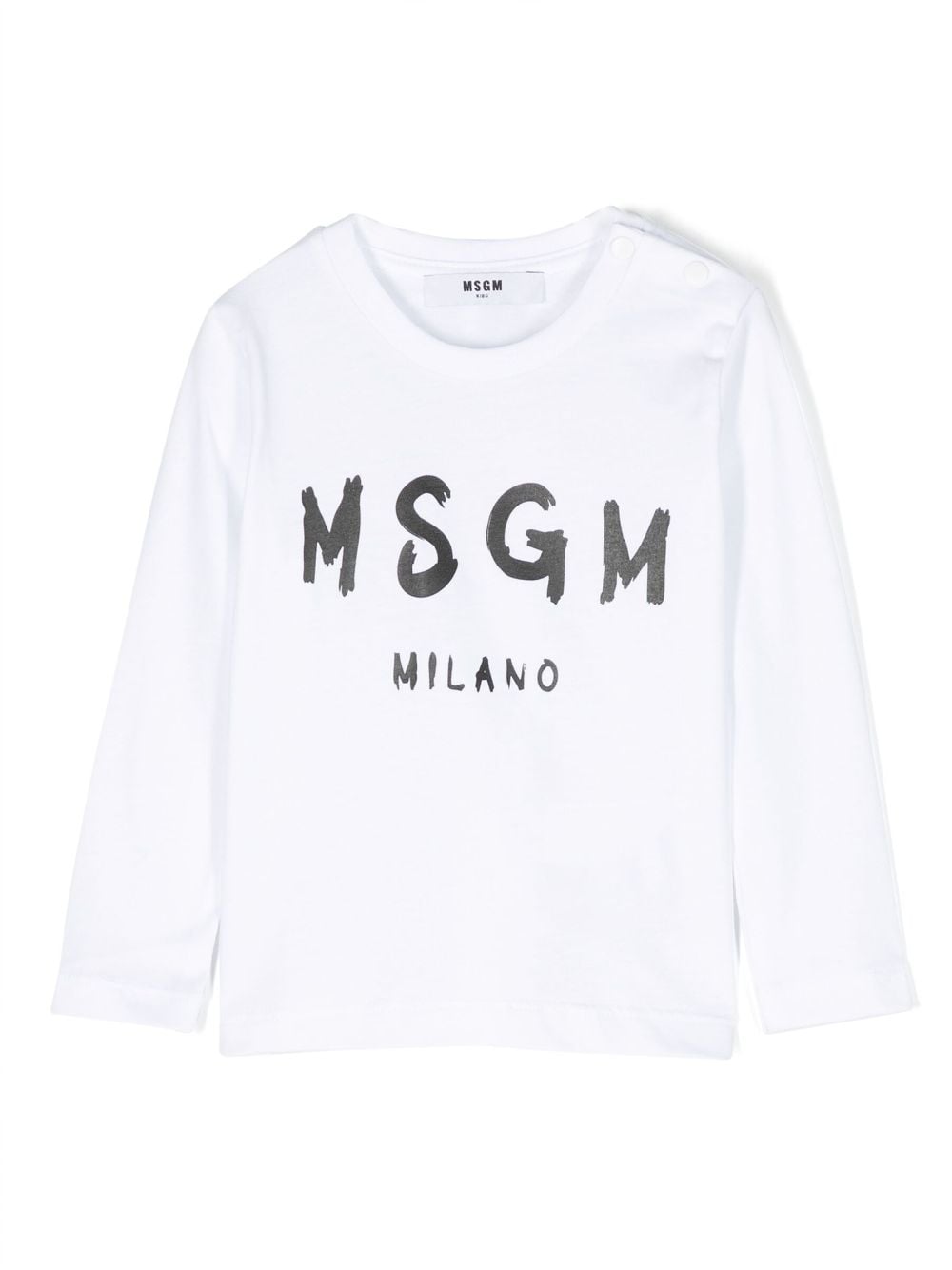 MSGM Kids Langarmshirt mit Logo-Print - Weiß von MSGM Kids