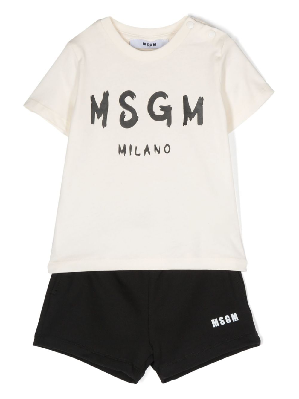 MSGM Kids Set aus T-Shirt und Shorts mit Logo - Nude von MSGM Kids