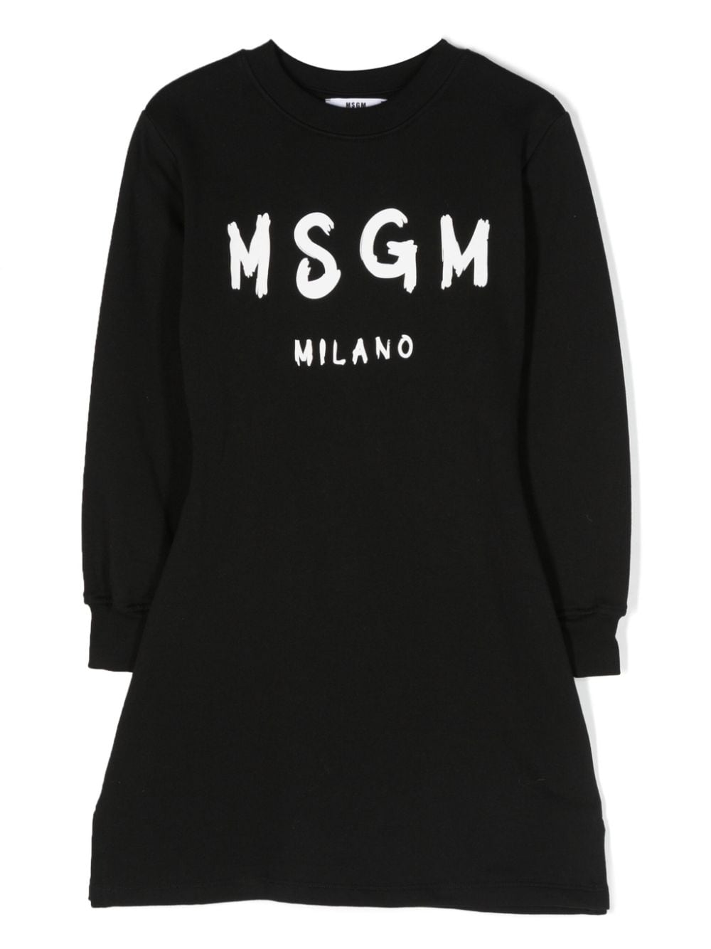 MSGM Kids Sweatshirtkleid mit Logo-Print - Schwarz von MSGM Kids