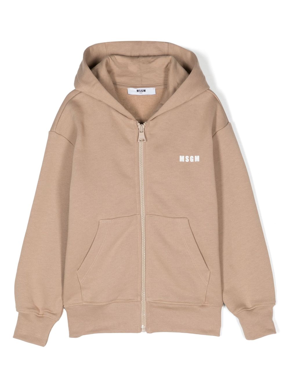 MSGM Kids Kapuzenjacke mit Logo-Print - Nude von MSGM Kids