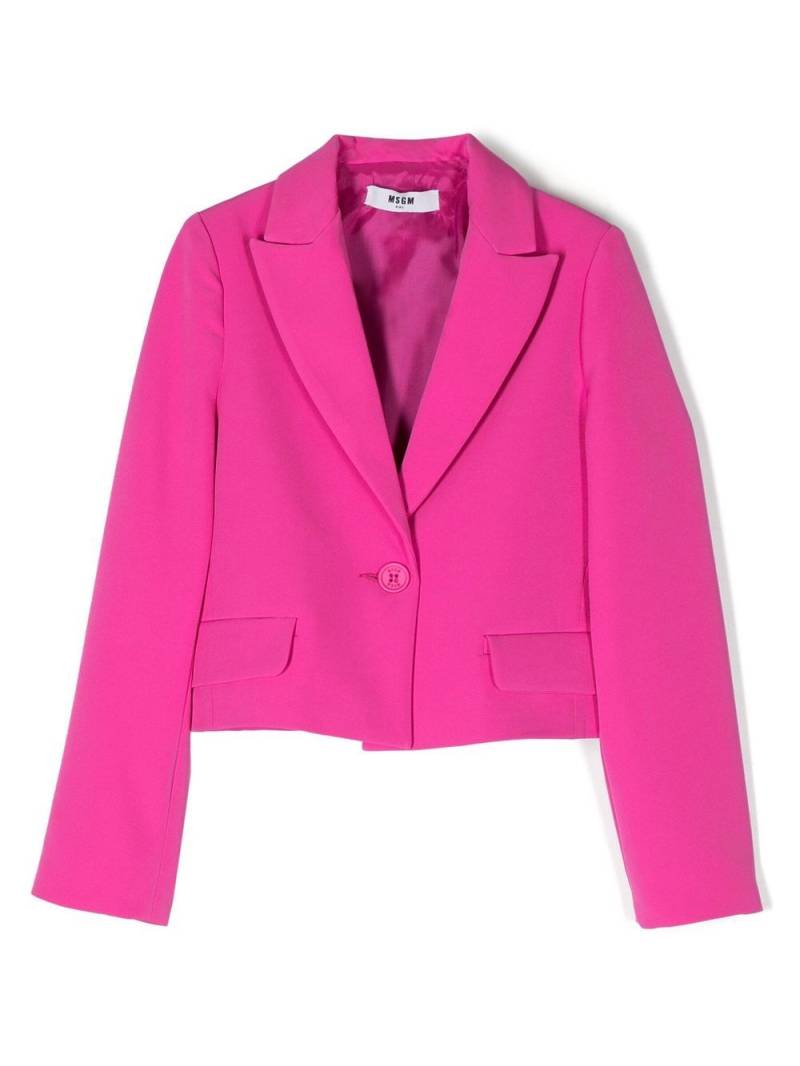 MSGM Kids Blazer im Cropped-Design - Rosa von MSGM Kids