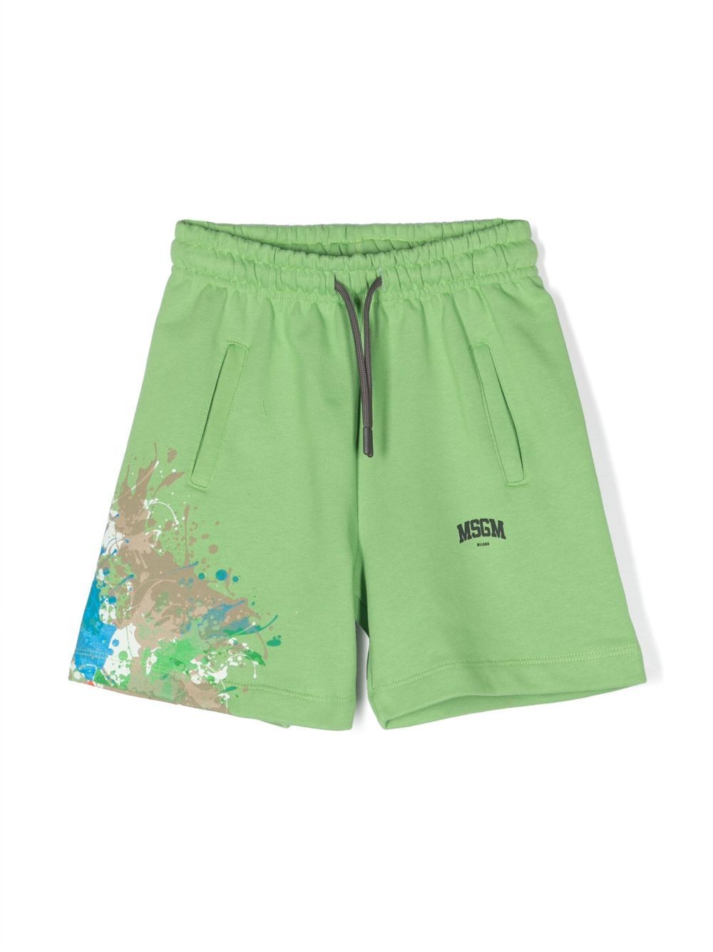 MSGM Kids Shorts mit Farbklecks-Print - Grün von MSGM Kids