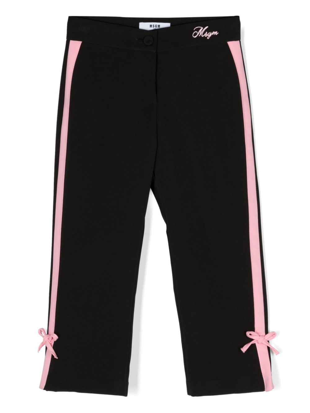 MSGM Kids Straight-Leg-Hose mit Streifen - Schwarz MSGM Kids Straight-Leg-Hose mit Streifen - Schwarz von MSGM Kids