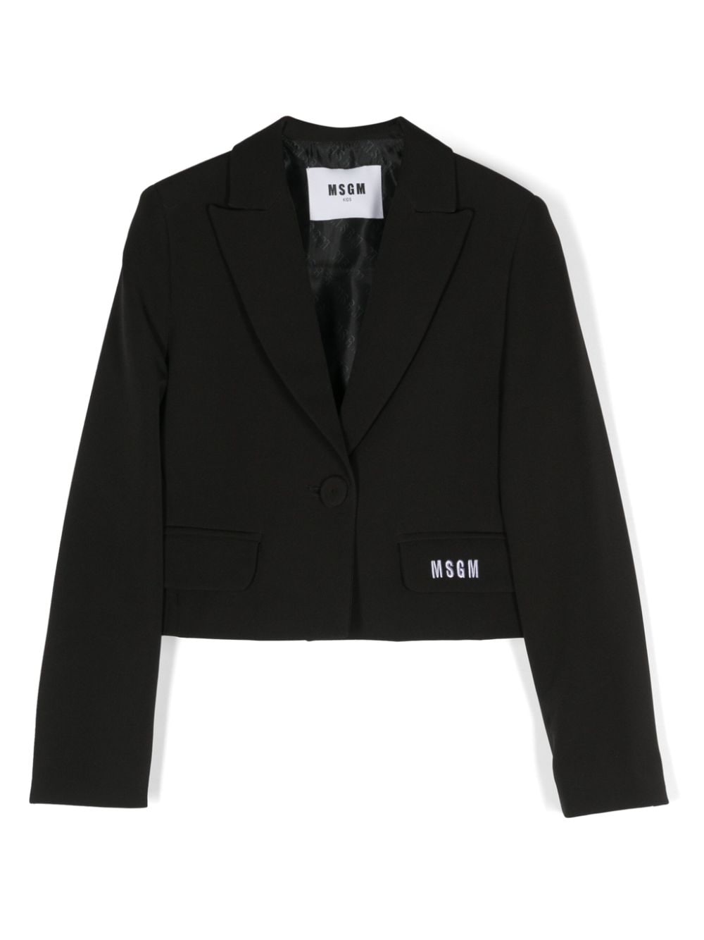 MSGM Kids Einreihiger Cropped-Blazer - Schwarz von MSGM Kids