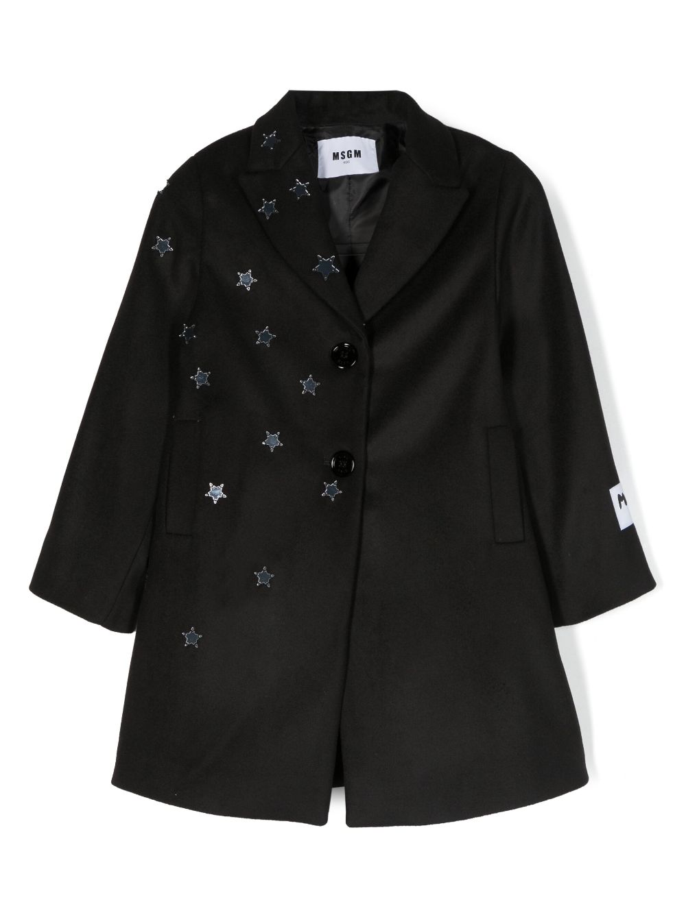 MSGM Kids Trenchcoat mit Stern-Patches - Schwarz von MSGM Kids