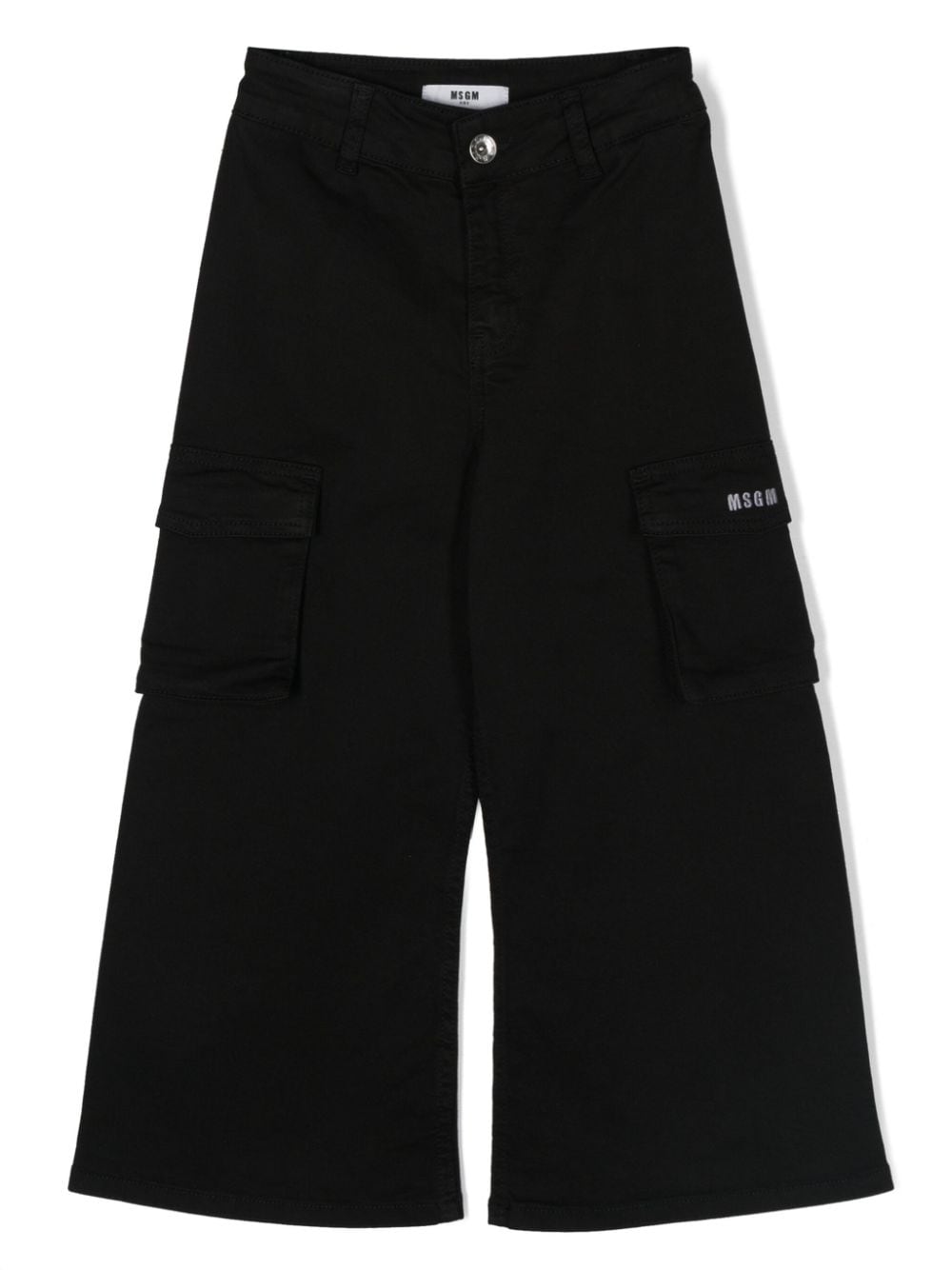 MSGM Kids Hose aus Stretch-Twill - Schwarz von MSGM Kids