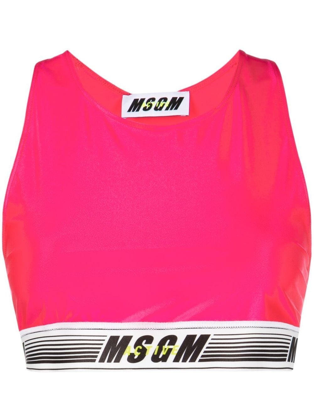 MSGM Cropped-Top mit Logo-Print - Rosa von MSGM