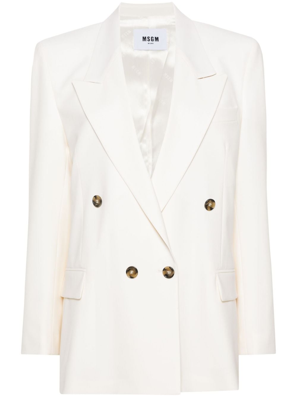 MSGM Doppelreihiger Blazer mit steigendem Revers - Nude von MSGM