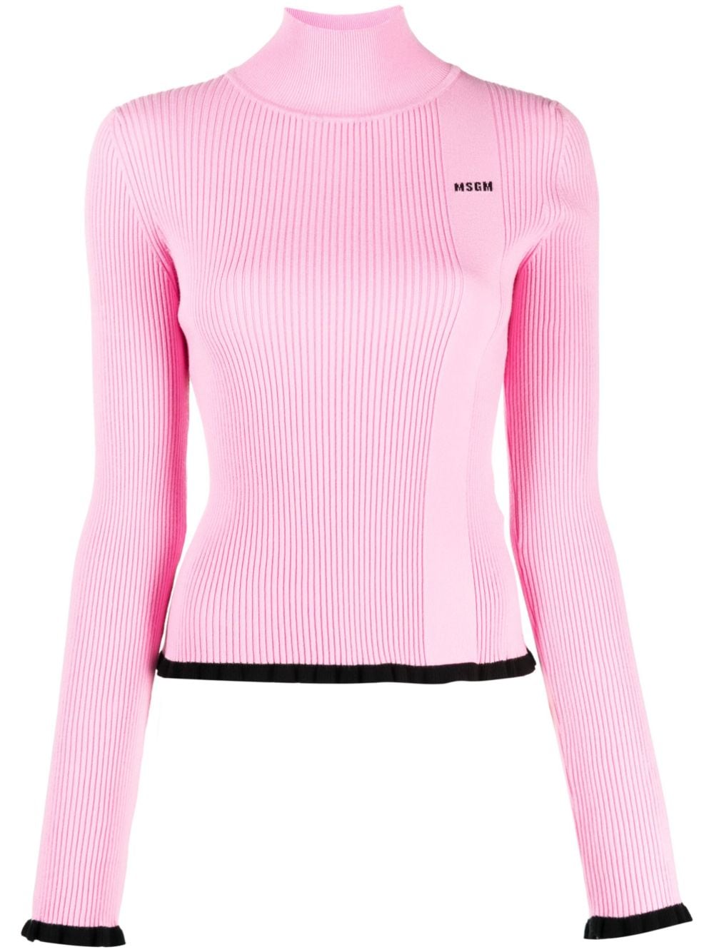 MSGM Gerippter Intarsien-Pullover - Rosa von MSGM