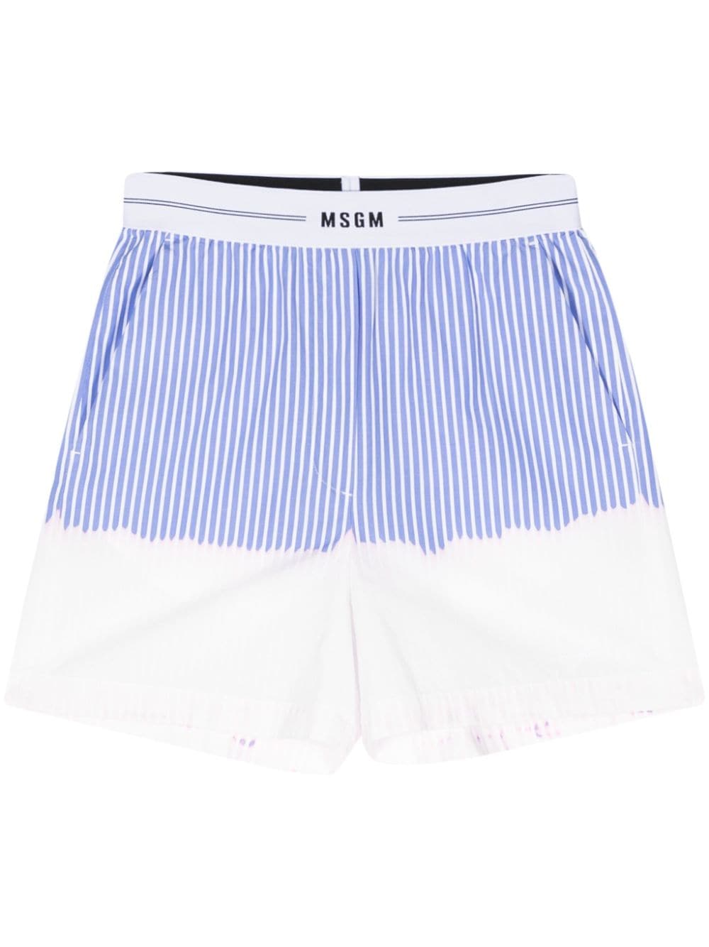 MSGM Gestreifte Shorts - Blau von MSGM