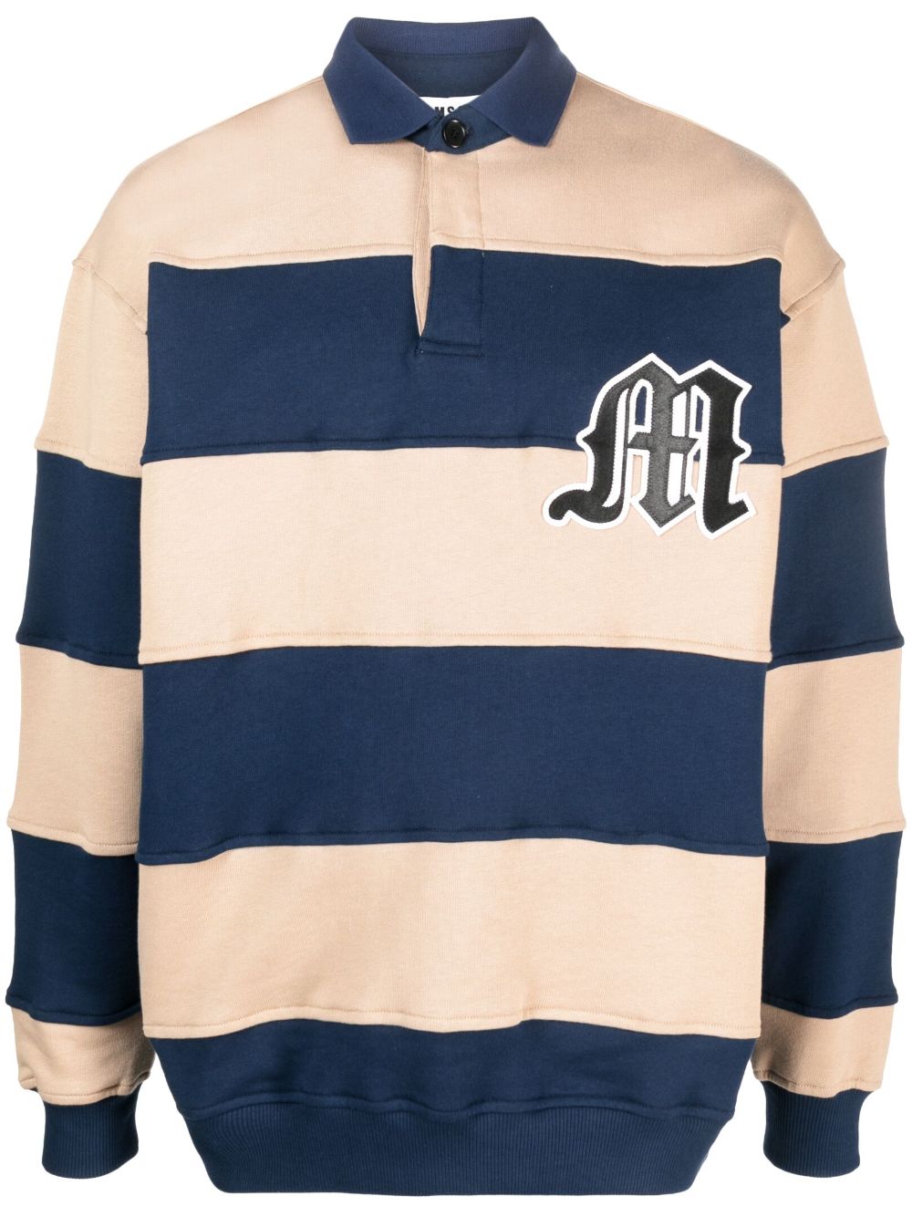 MSGM Gestreiftes Poloshirt mit Logo - Nude von MSGM