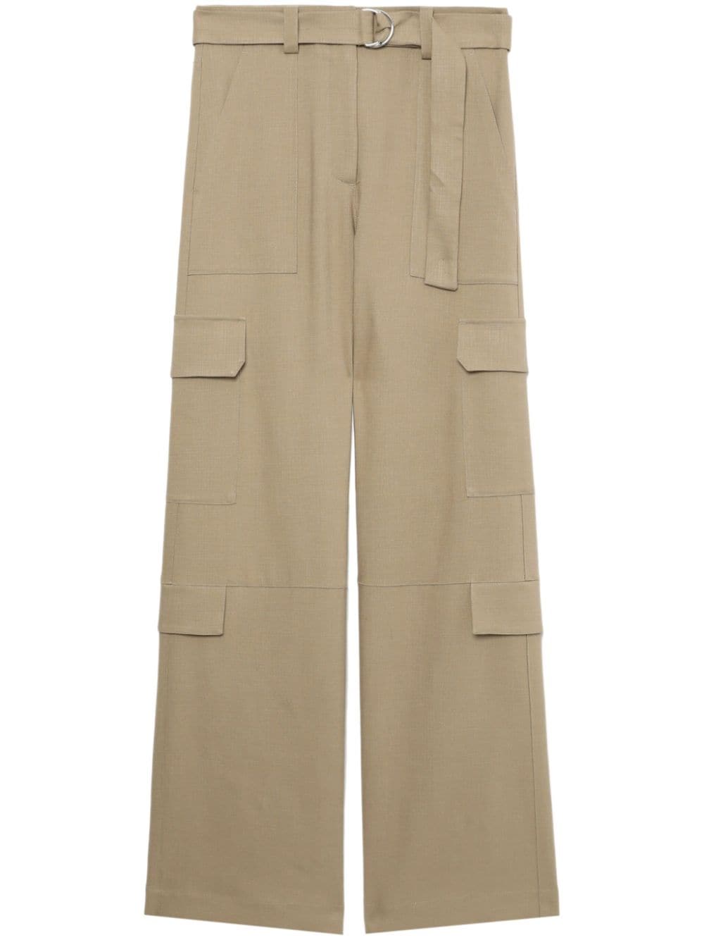 MSGM Gewebte Cargohose mit Gürtel - Nude von MSGM