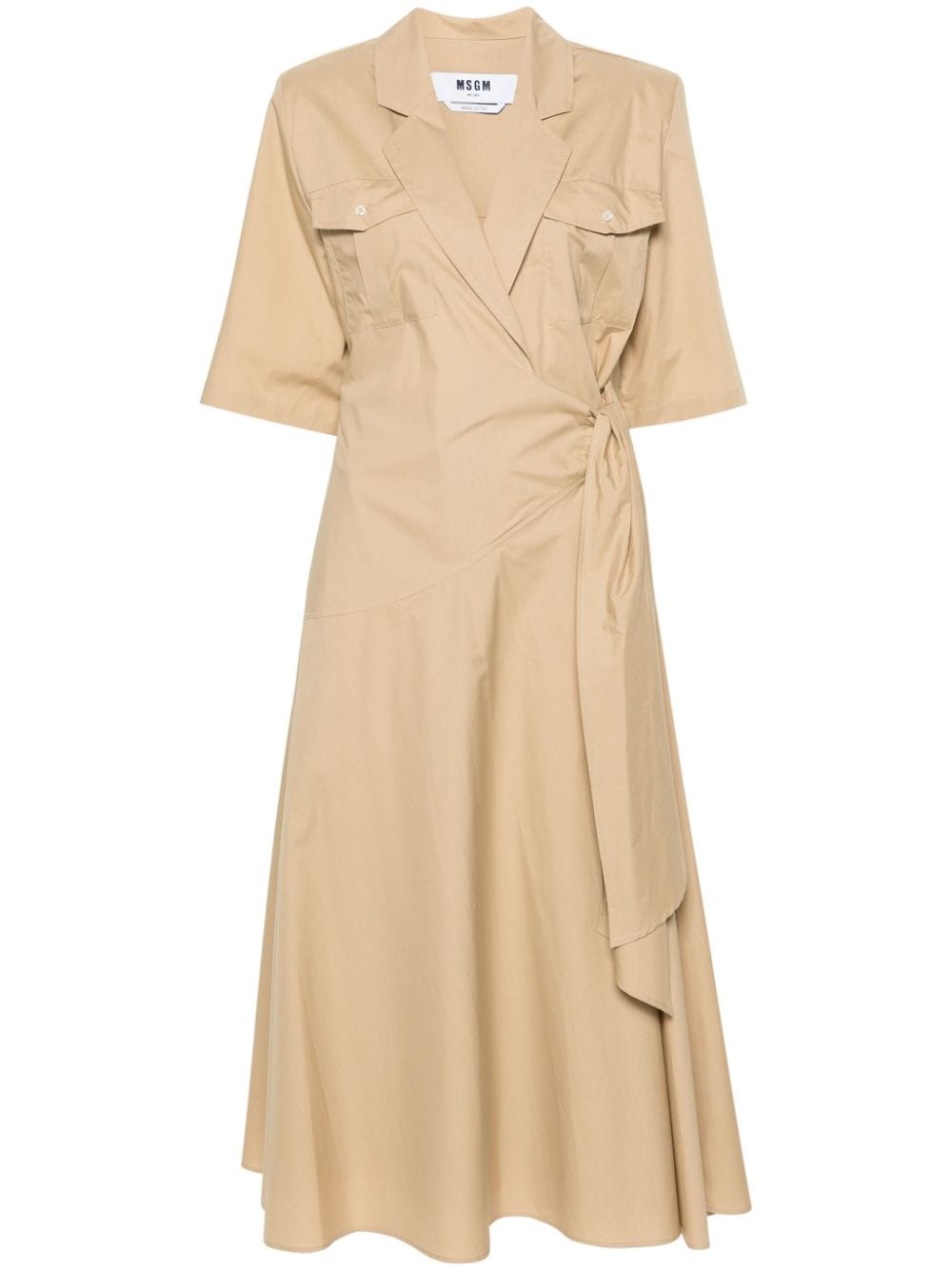 MSGM Gewickeltes Midi-Hemdkleid - Nude von MSGM